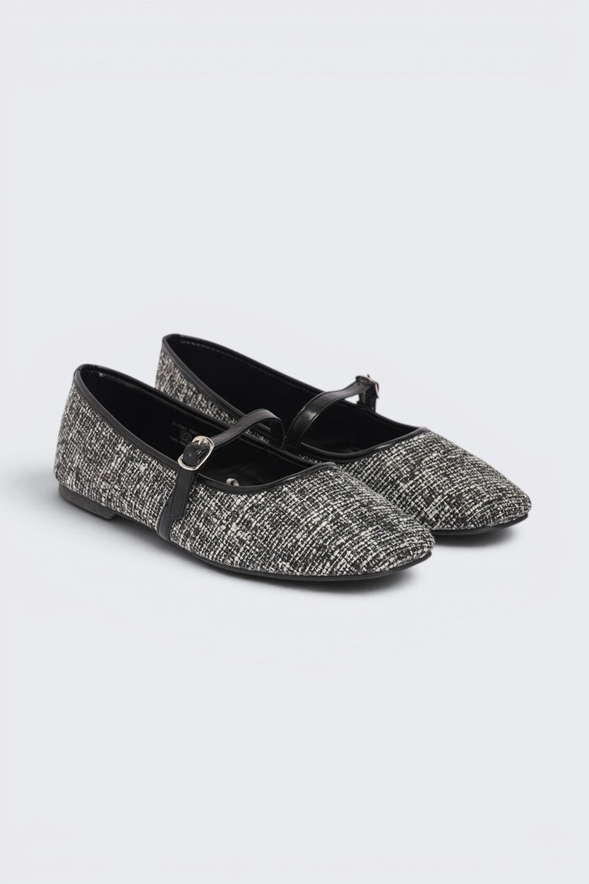 Black Textured Ballerina For Women - Image 5