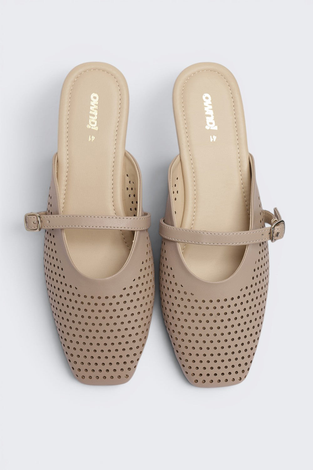 Beige Cut Work Ballerina For Women - Image 4