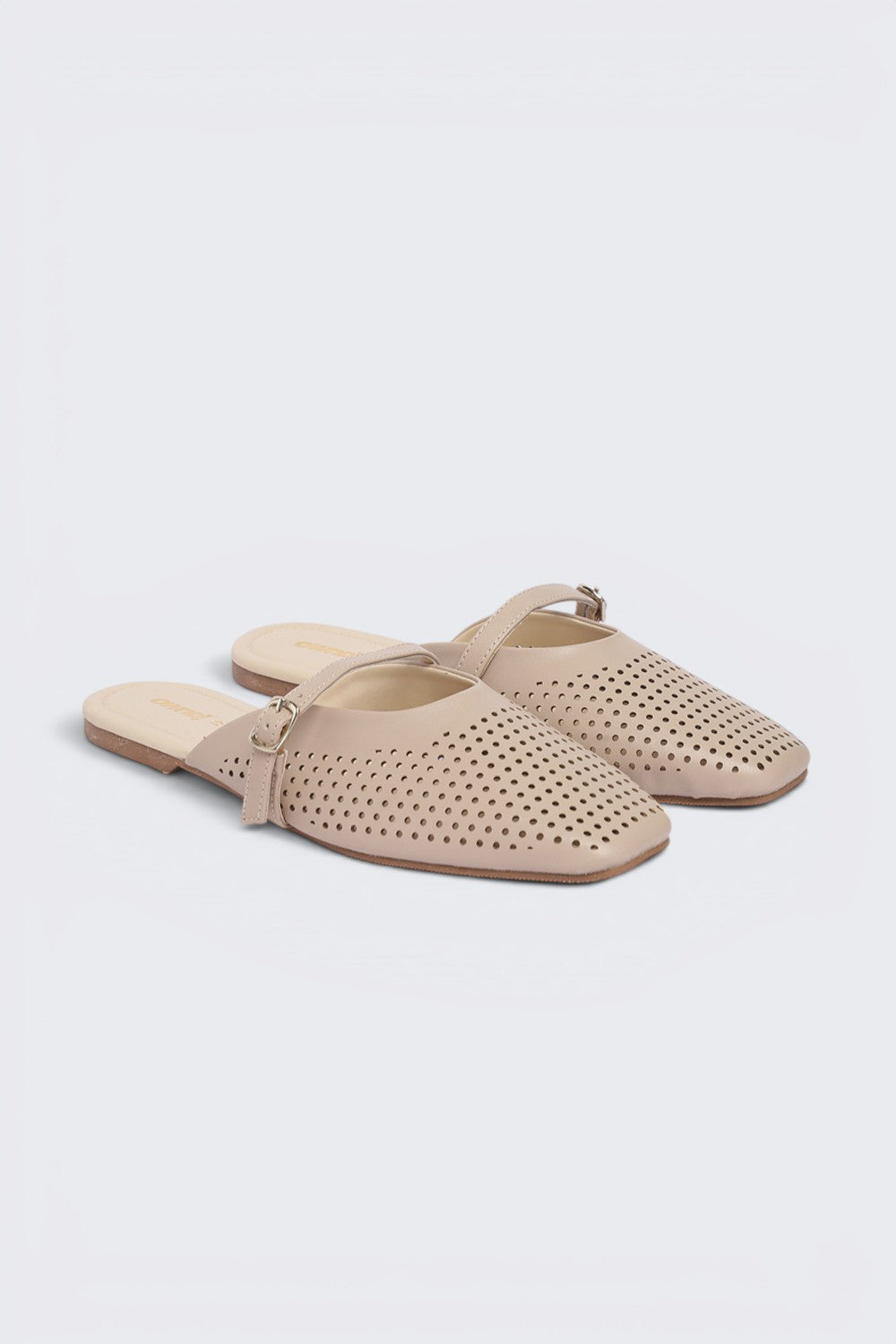 Beige Cut Work Ballerina For Women - Image 6