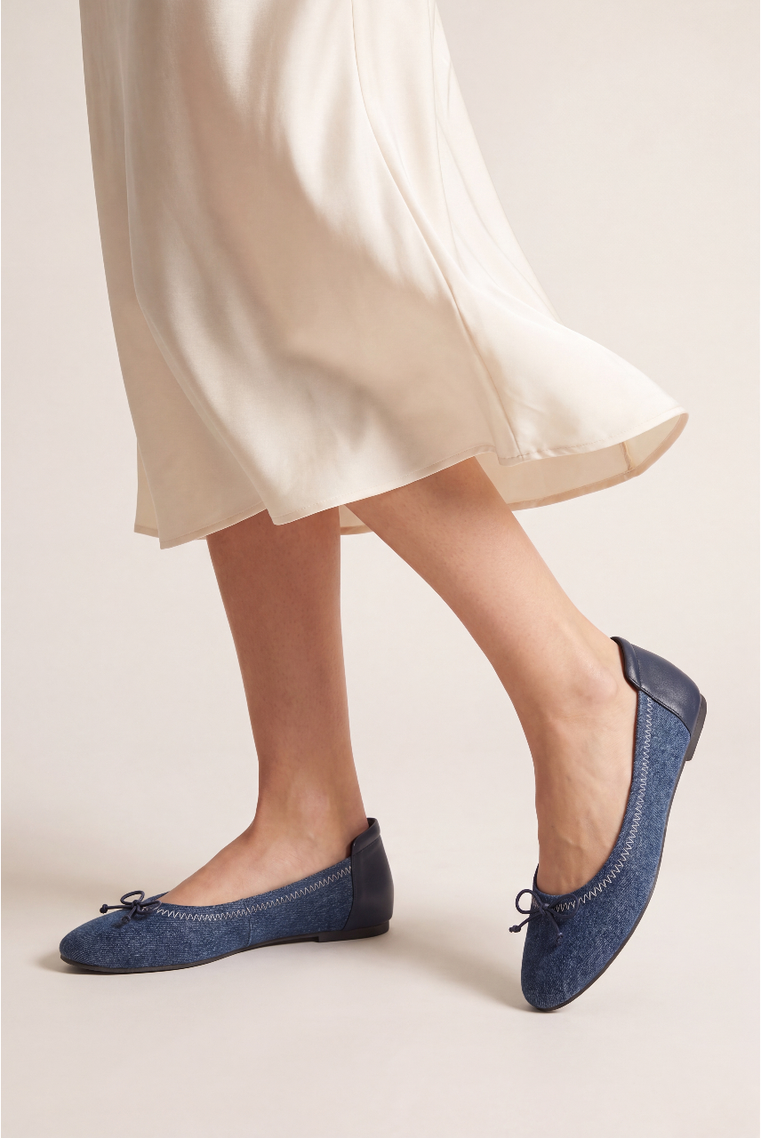 Blue Denim Ballerina For Women - Image 1