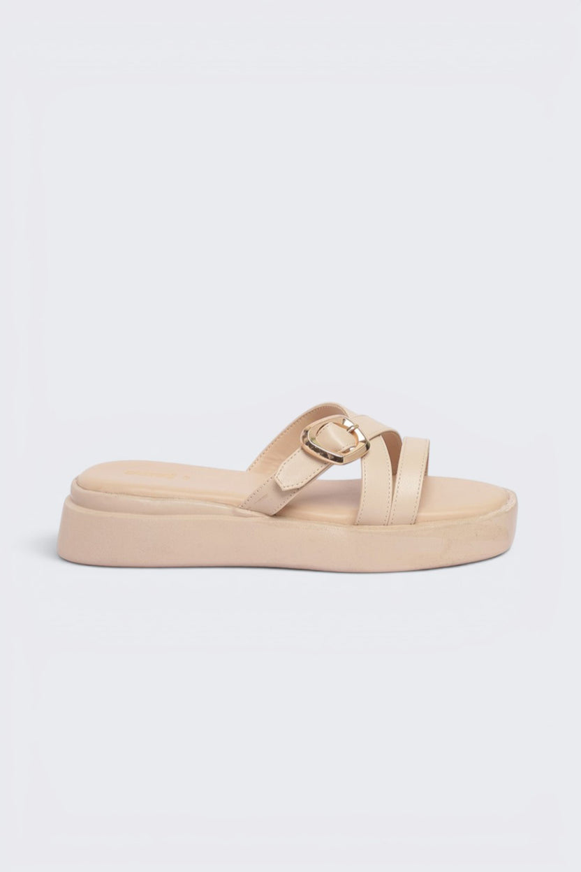 Beige Open Toe Sandal For Women - Image 2