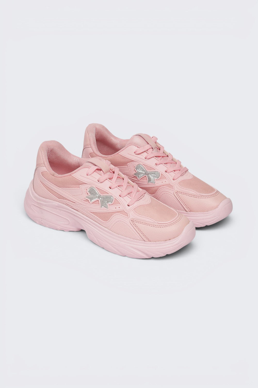 Pink Lace-Up Sneaker For Women - Image 5