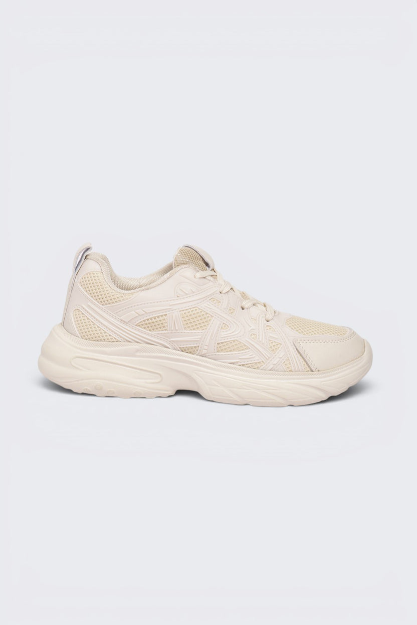 Beige Lace-Up Sneaker For Women - Image 2
