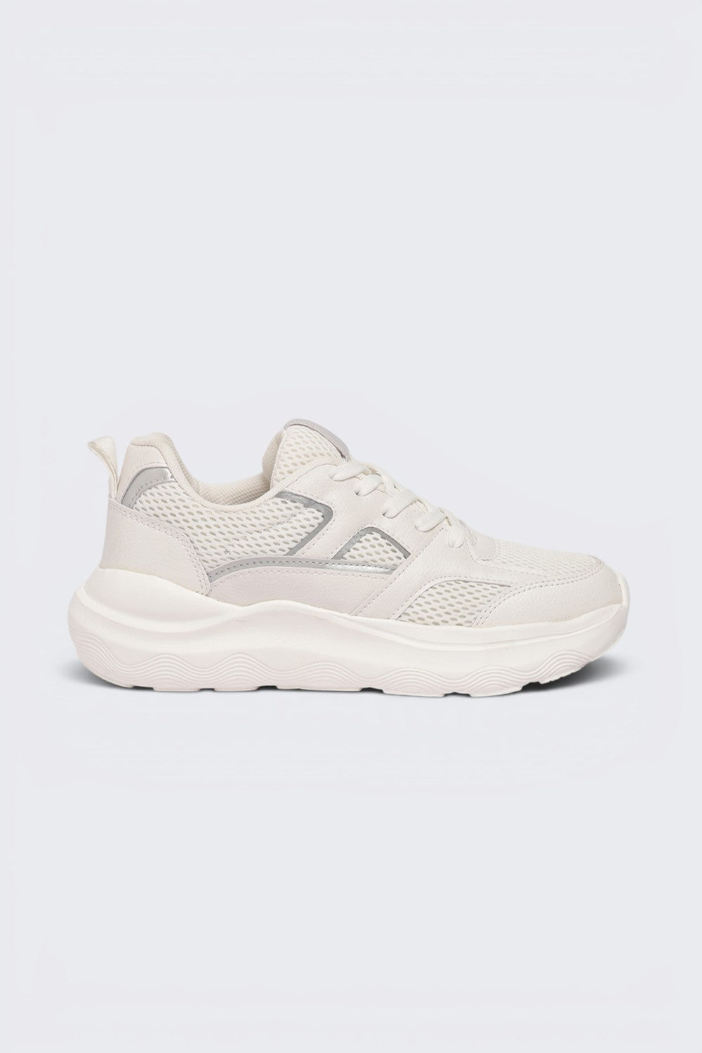 Off White Lace-Up Sneaker For Women - Image 2