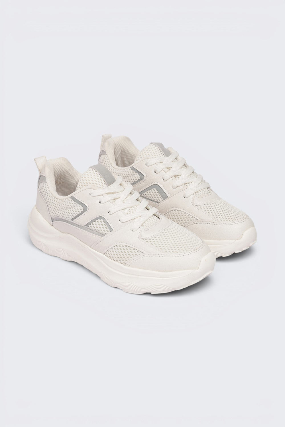 Off White Lace-Up Sneaker For Women - Image 6