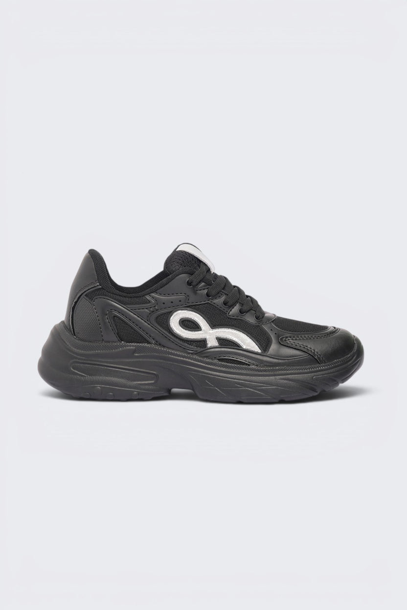 Black Lace-Up Sneaker For Women - Image 2