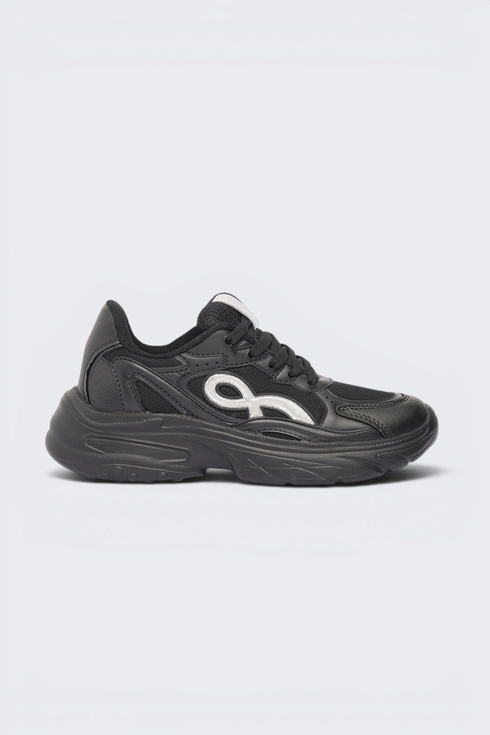 Black Lace-Up Sneaker For Women - Image 2
