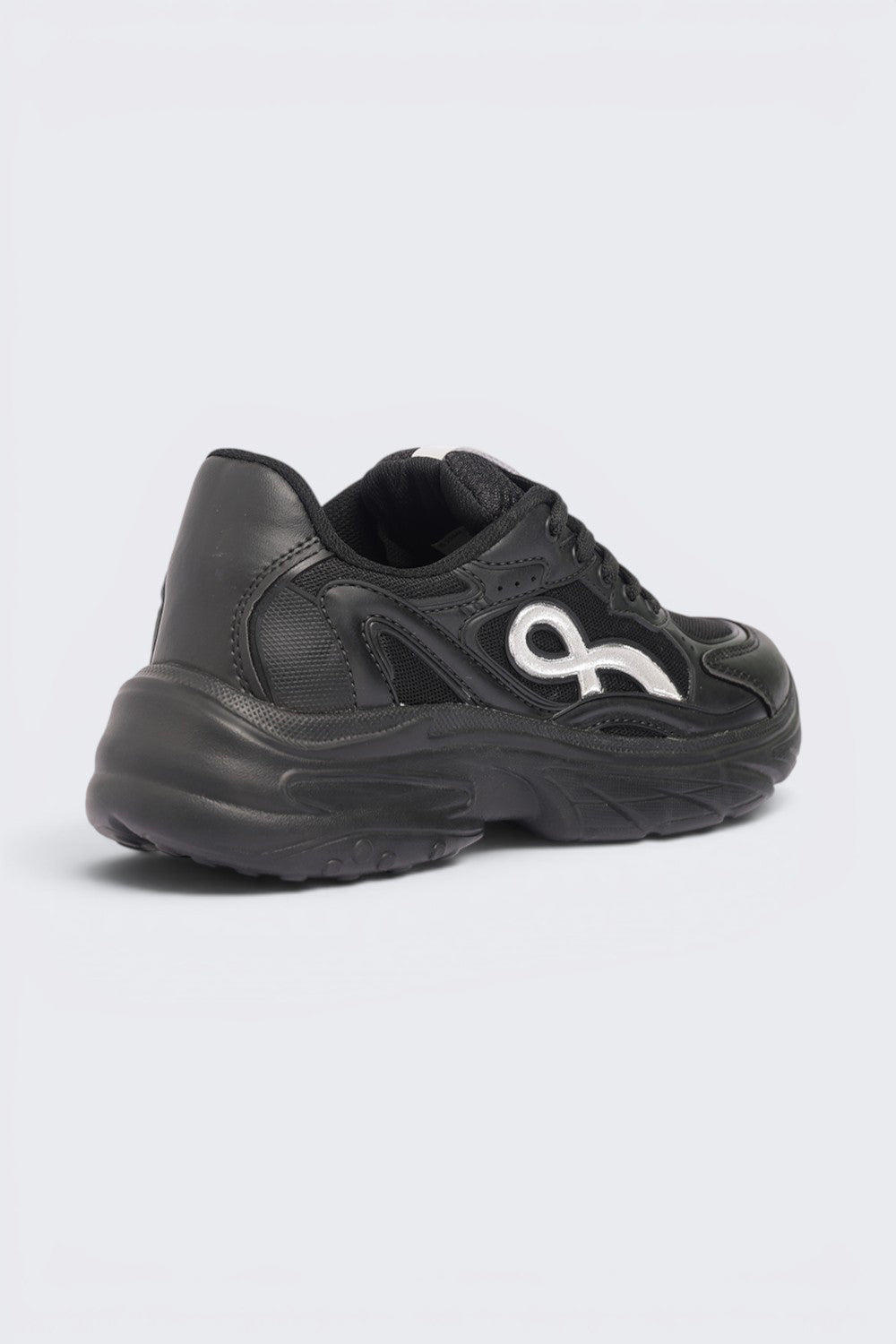 Black Lace-Up Sneaker For Women - Image 3