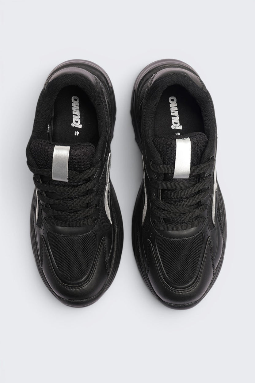 Black Lace-Up Sneaker For Women - Image 4