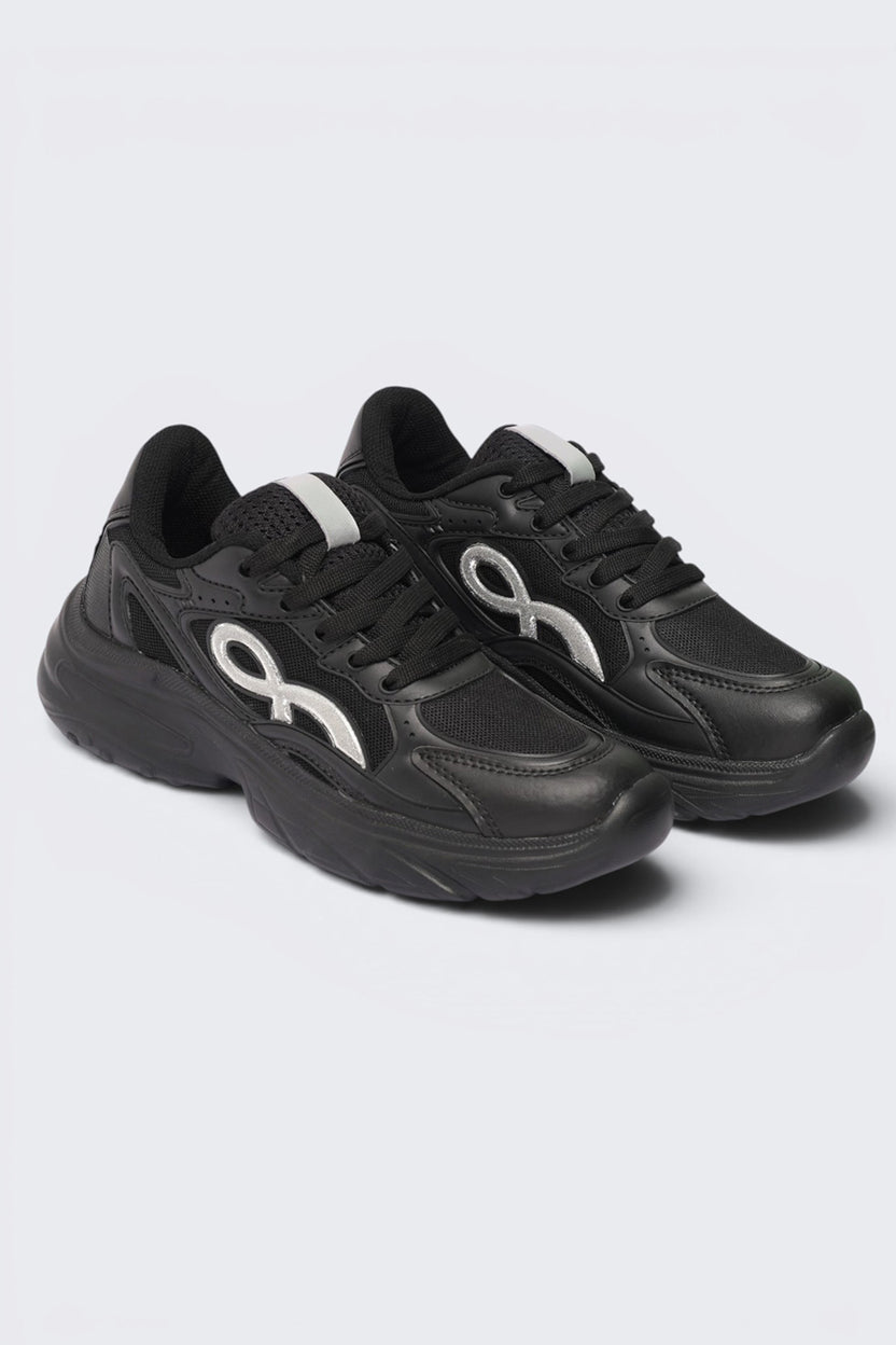 Black Lace-Up Sneaker For Women - Image 6