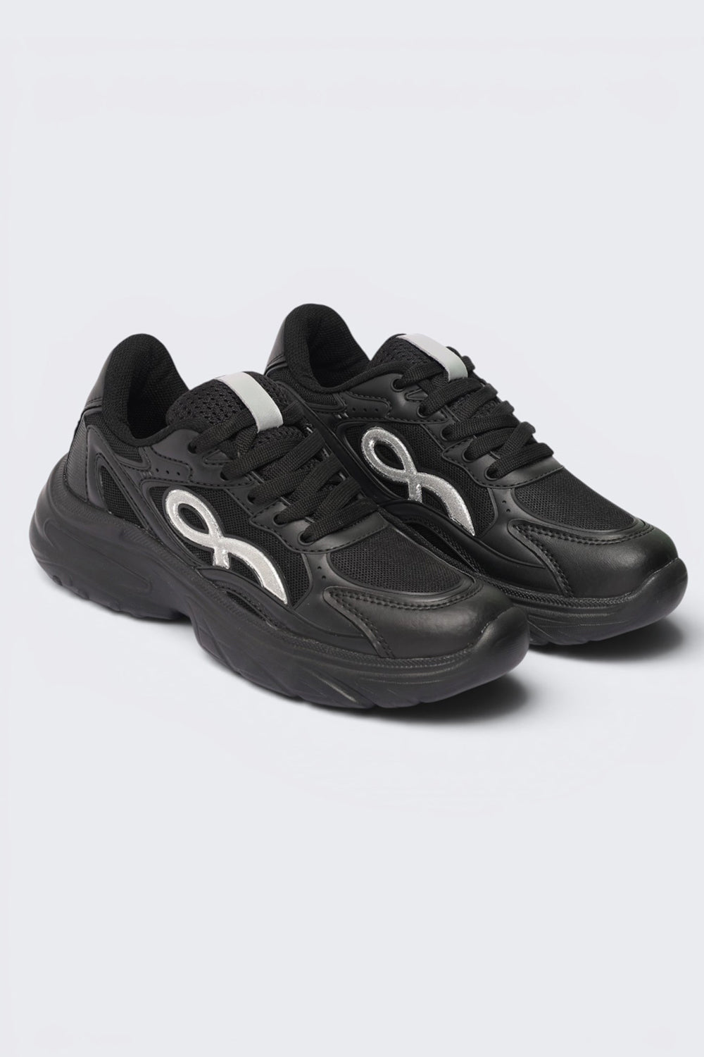 Black Lace-Up Sneaker For Women - Image 6