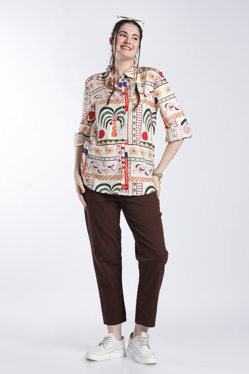 Multi Coloured Block Print Regular Fit Top - Image 6