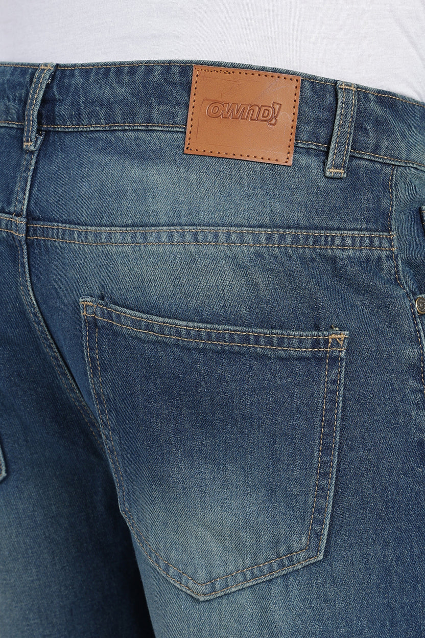 Mens Regular Blue Cotton Jeans - Image 3