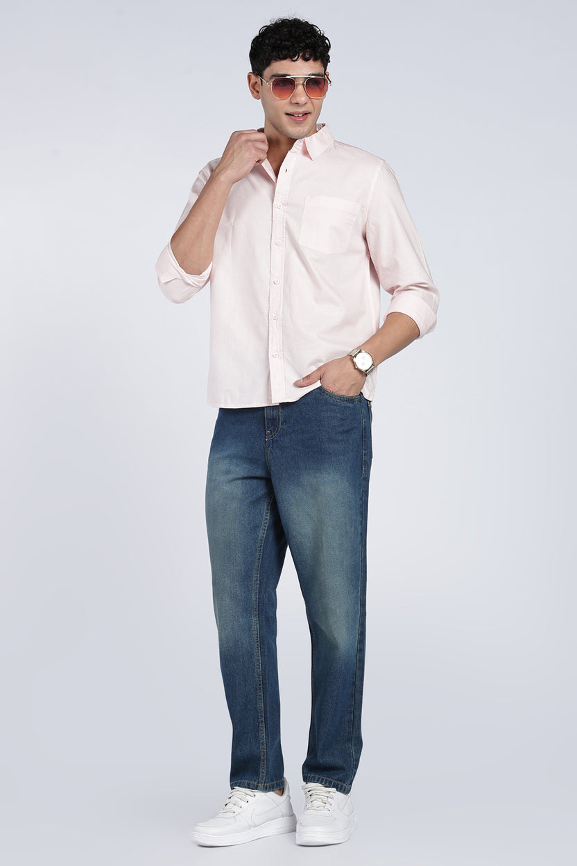 Mens Regular Blue Cotton Jeans - Image 6