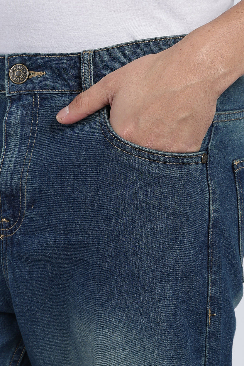 Mens Regular Blue Cotton Jeans - Image 7