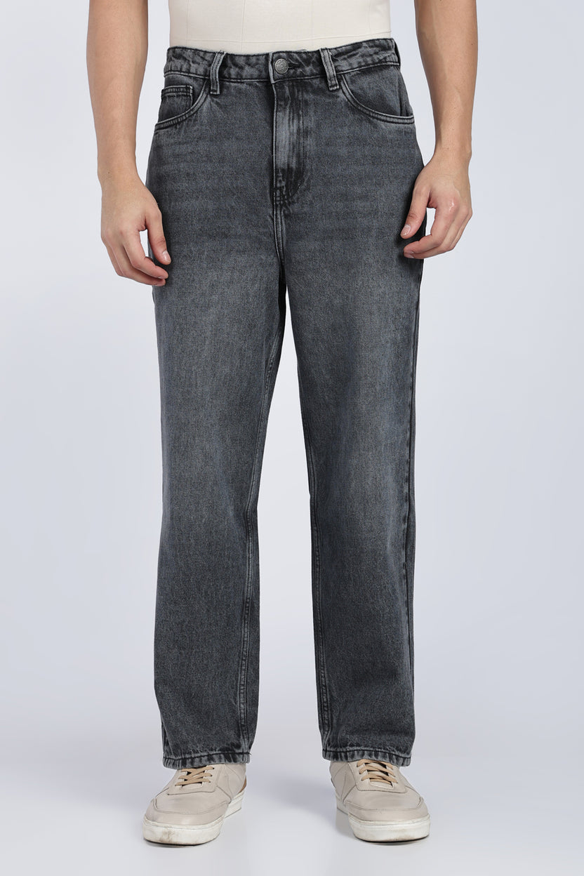 Charcoal Relaxed Fit Jeans With 5 Pocket For Men - Image 2