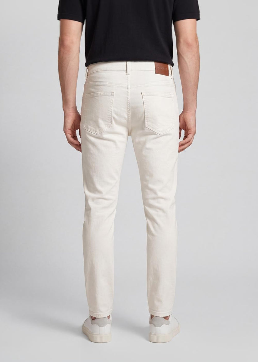 Mens Slim Fit Off White Jeans - Image 5