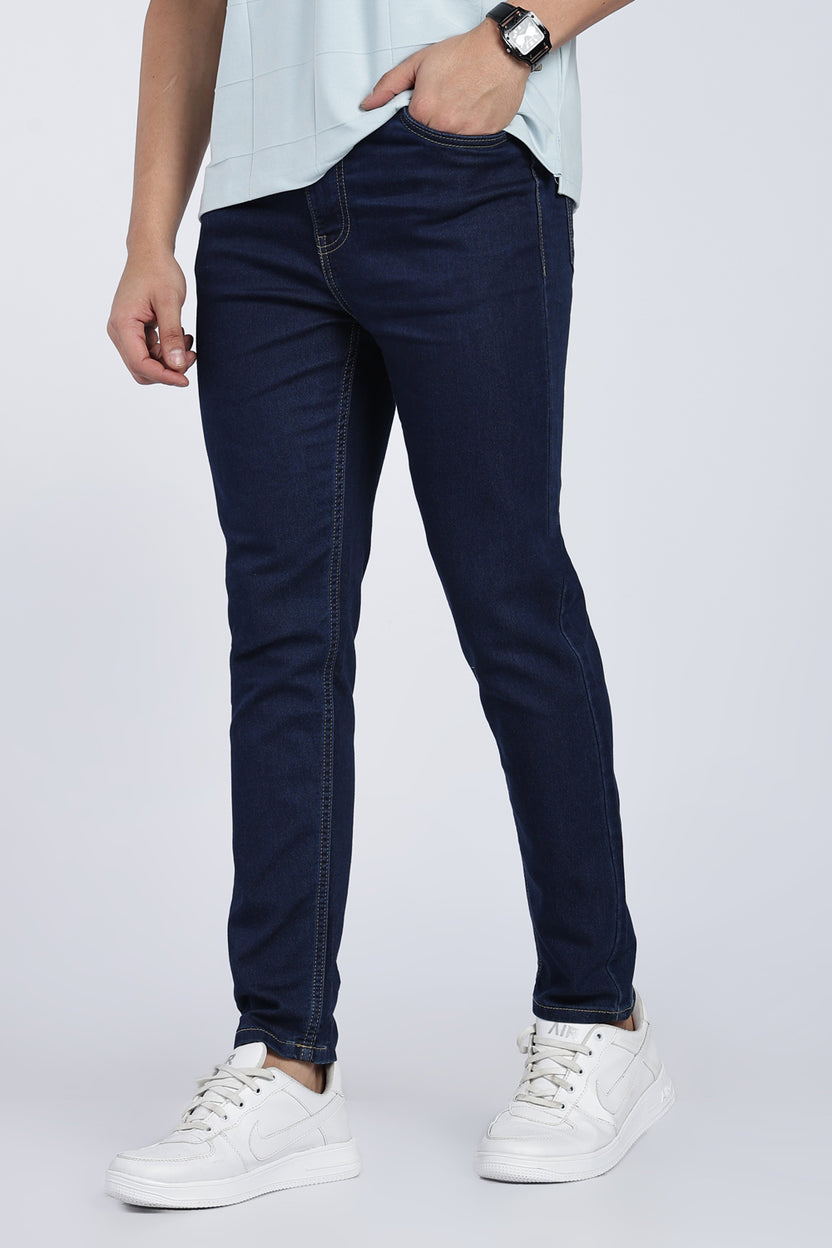 Mens Slim Fit Navy Jeans - Image 1