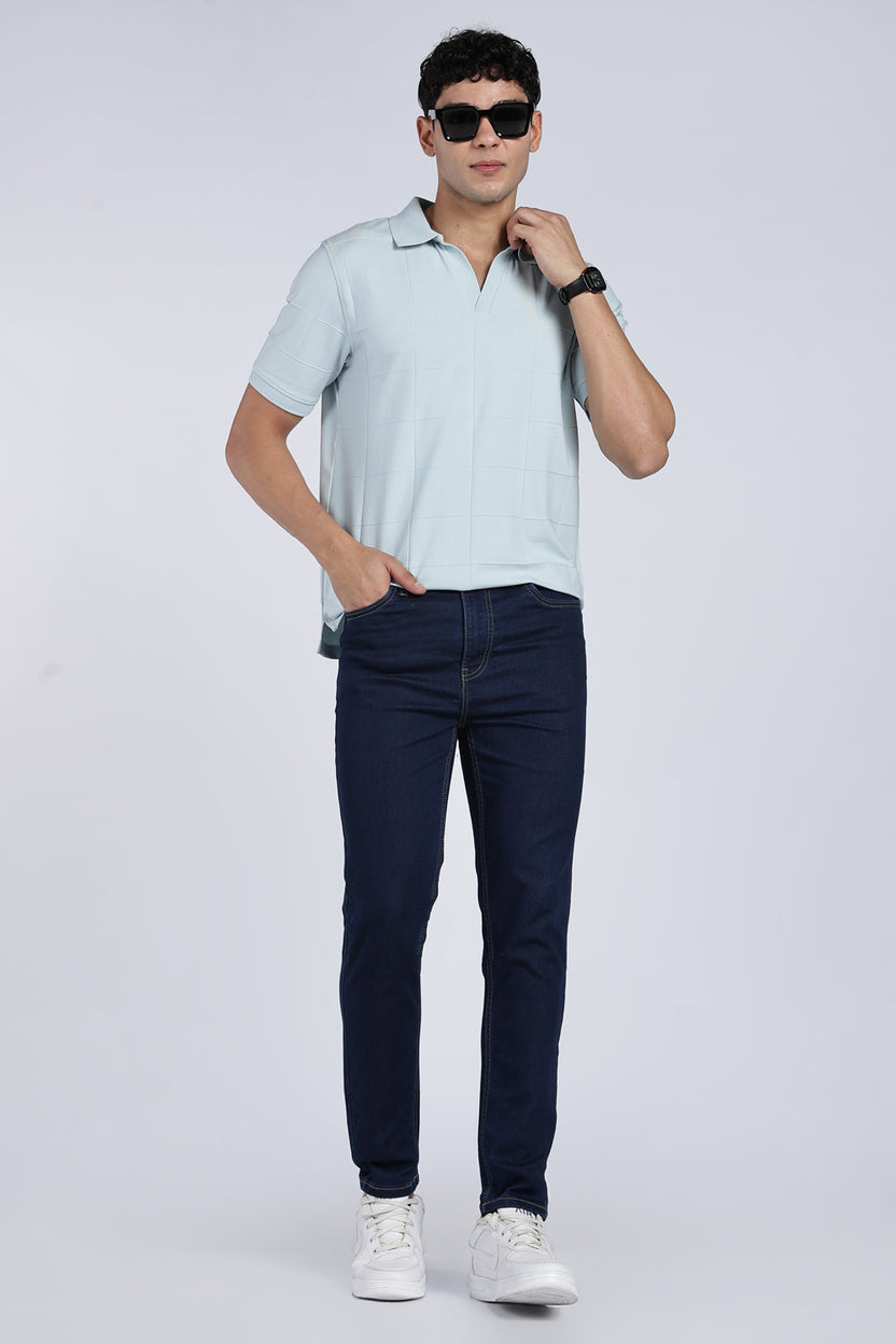 Mens Slim Fit Navy Jeans - Image 6