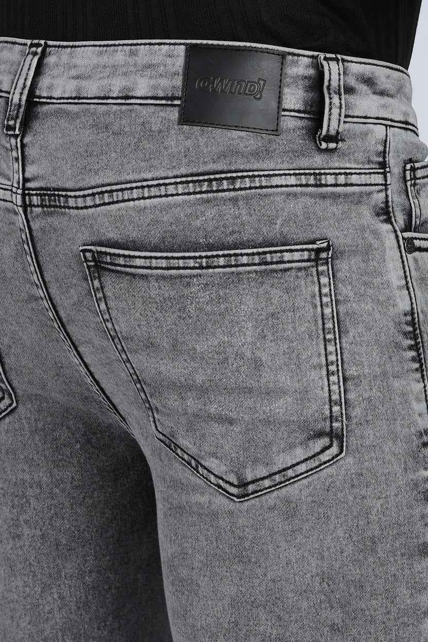 Mens Skinny Fit Grey Jeans - Image 3
