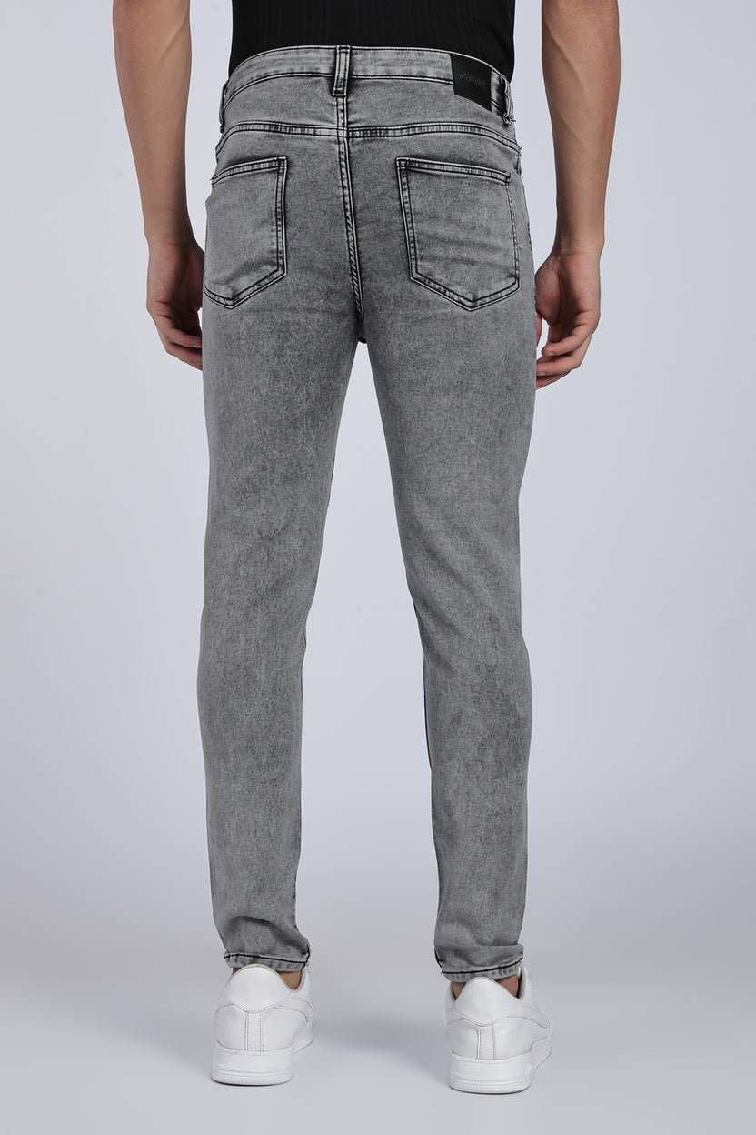 Mens Skinny Fit Grey Jeans - Image 5