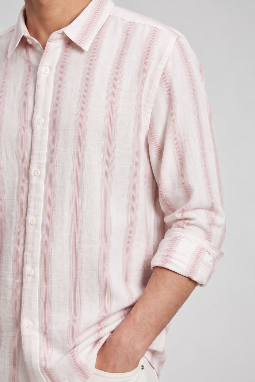 Pink Stripes Regular Fit Shirt for Men - Image 3