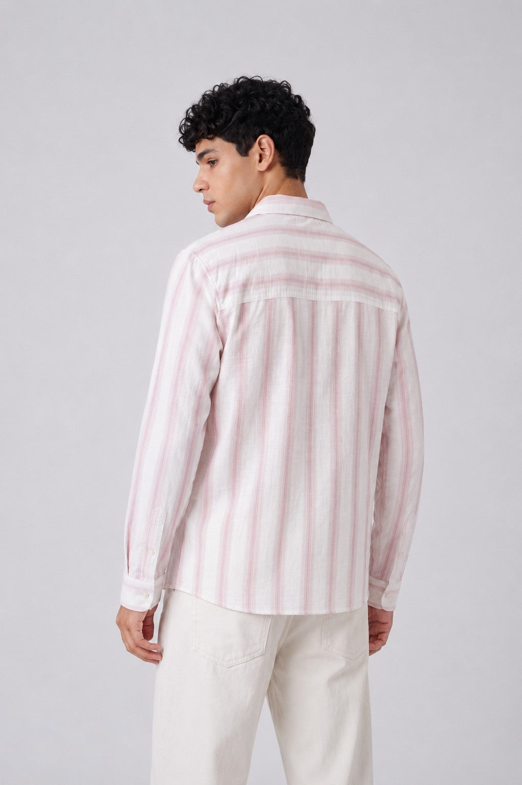 Pink Stripes Regular Fit Shirt for Men - Image 5