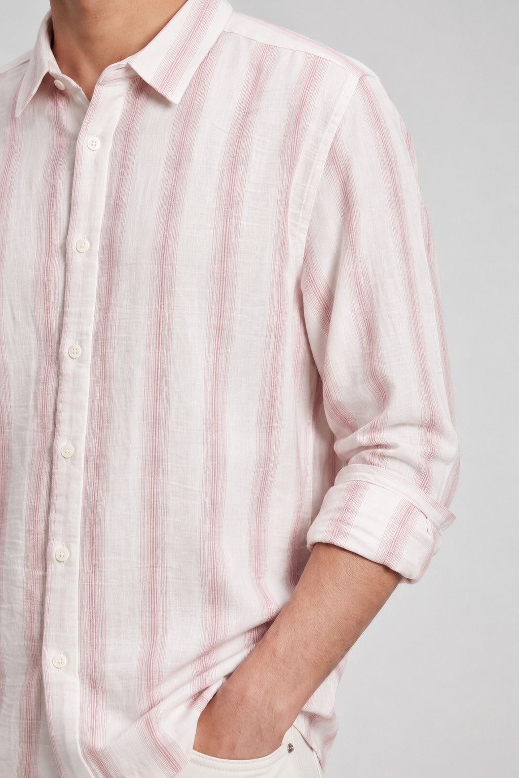 Pink Stripes Regular Fit Shirt for Men - Image 7