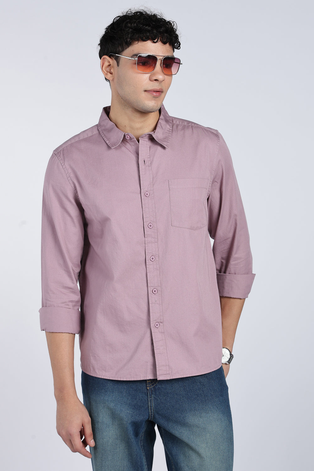 Mens Regular Mauve Shirts - Image 1