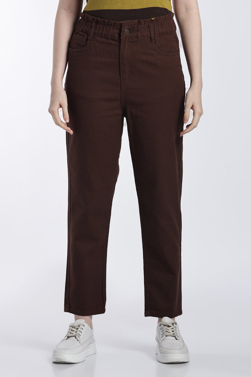 Chocolate Regular Fit Jeans With 4 Pocket For Women - Image 2