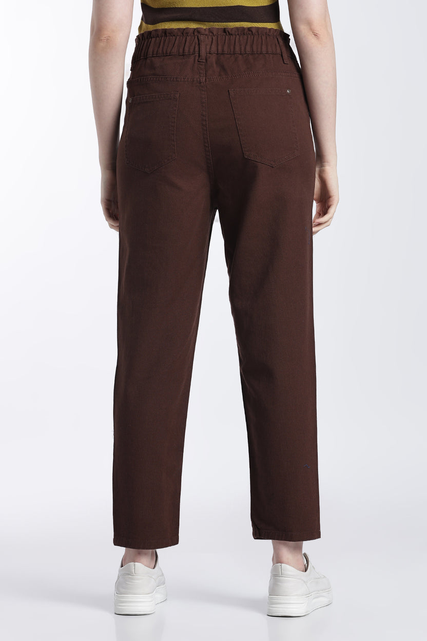 Chocolate Regular Fit Jeans With 4 Pocket For Women - Image 5