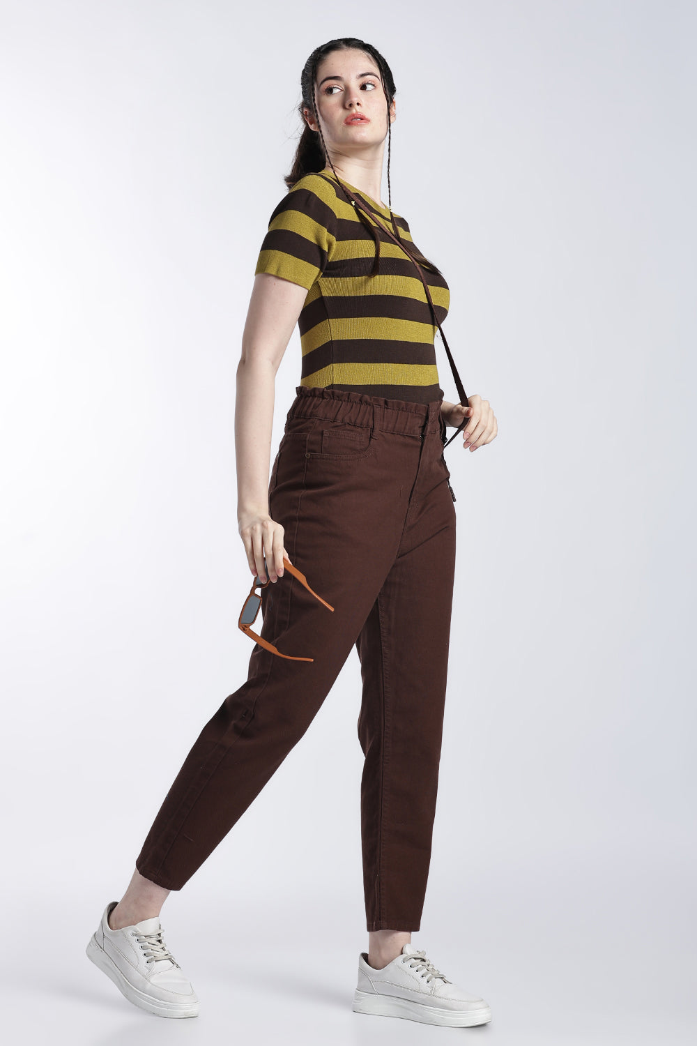 Chocolate Regular Fit Jeans With 4 Pocket For Women - Image 6