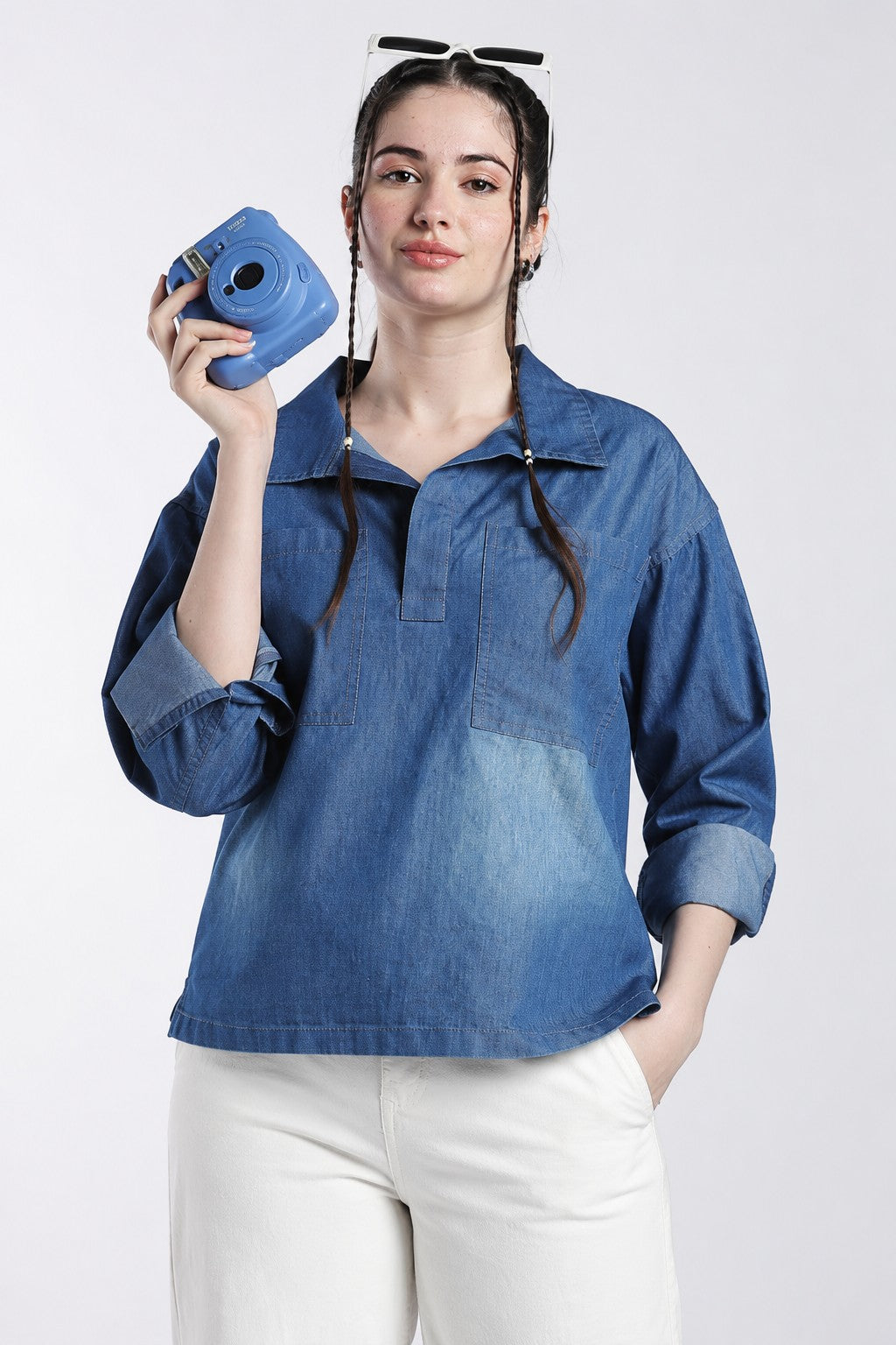 Blue Wear Relaxed Fit Top For Women - Image 1