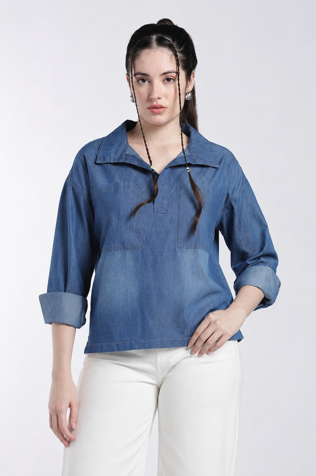 Blue Wear Relaxed Fit Top For Women - Image 2