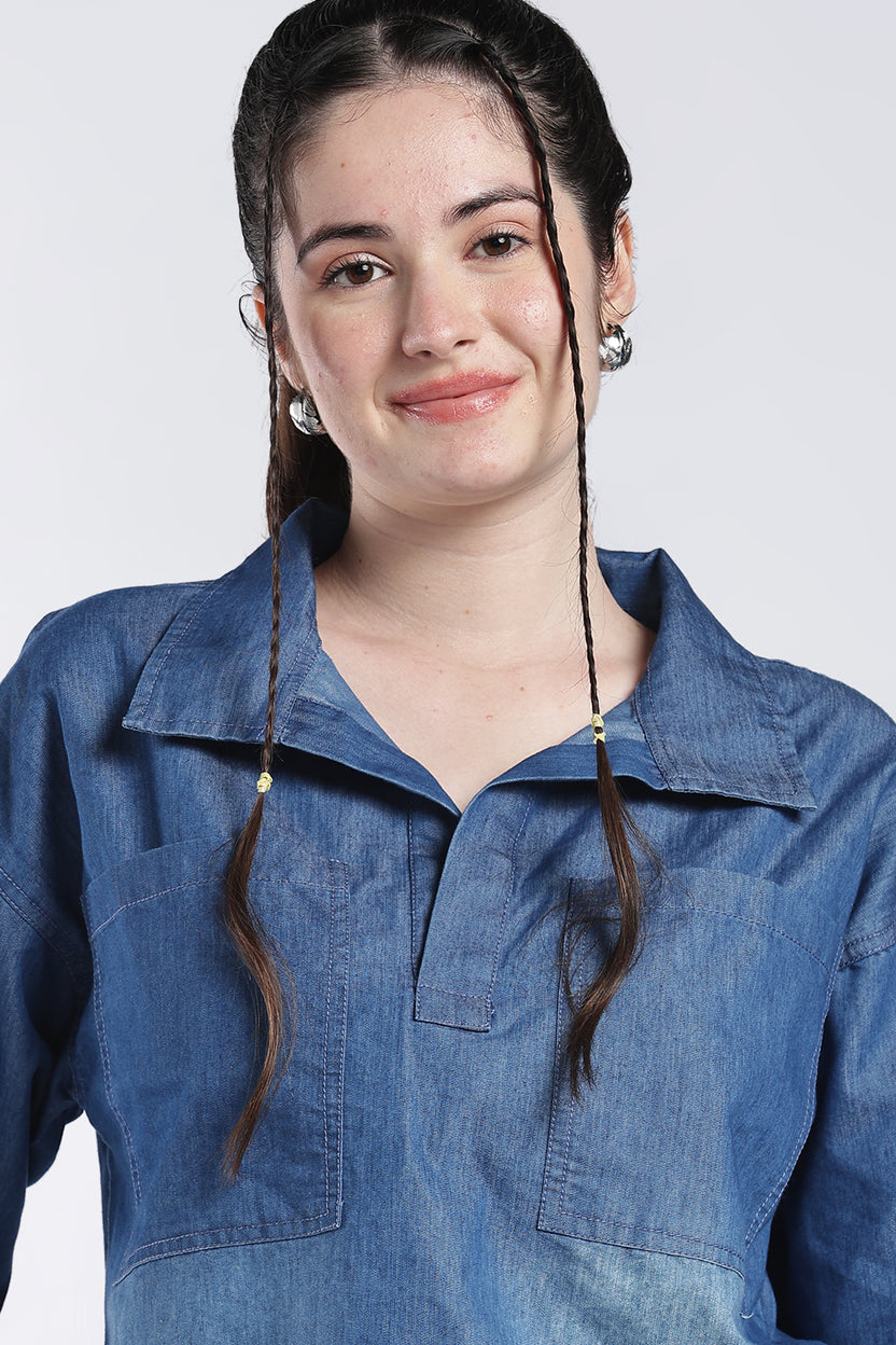 Blue Wear Relaxed Fit Top For Women - Image 3