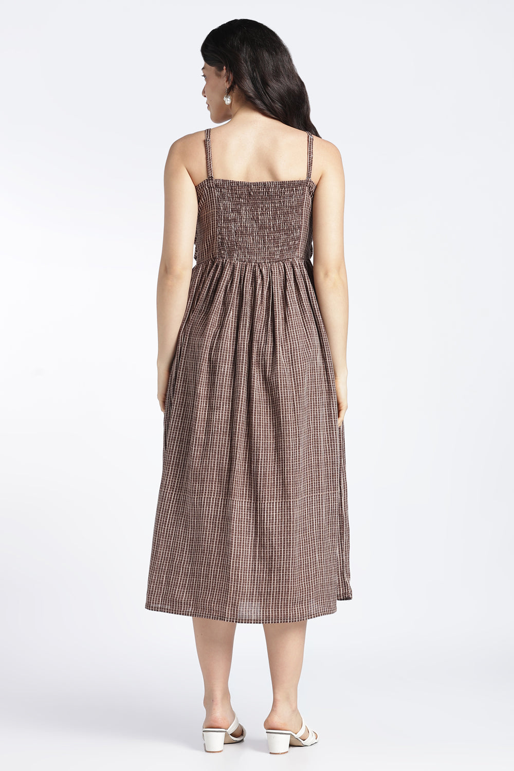 Womens Brown Printed Tube Dress - Image 5