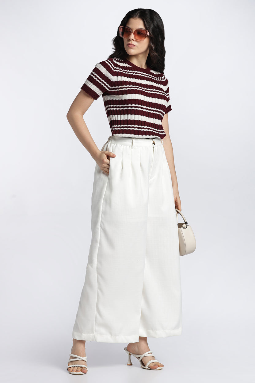 Womens Wide Leg White Pant - Image 6