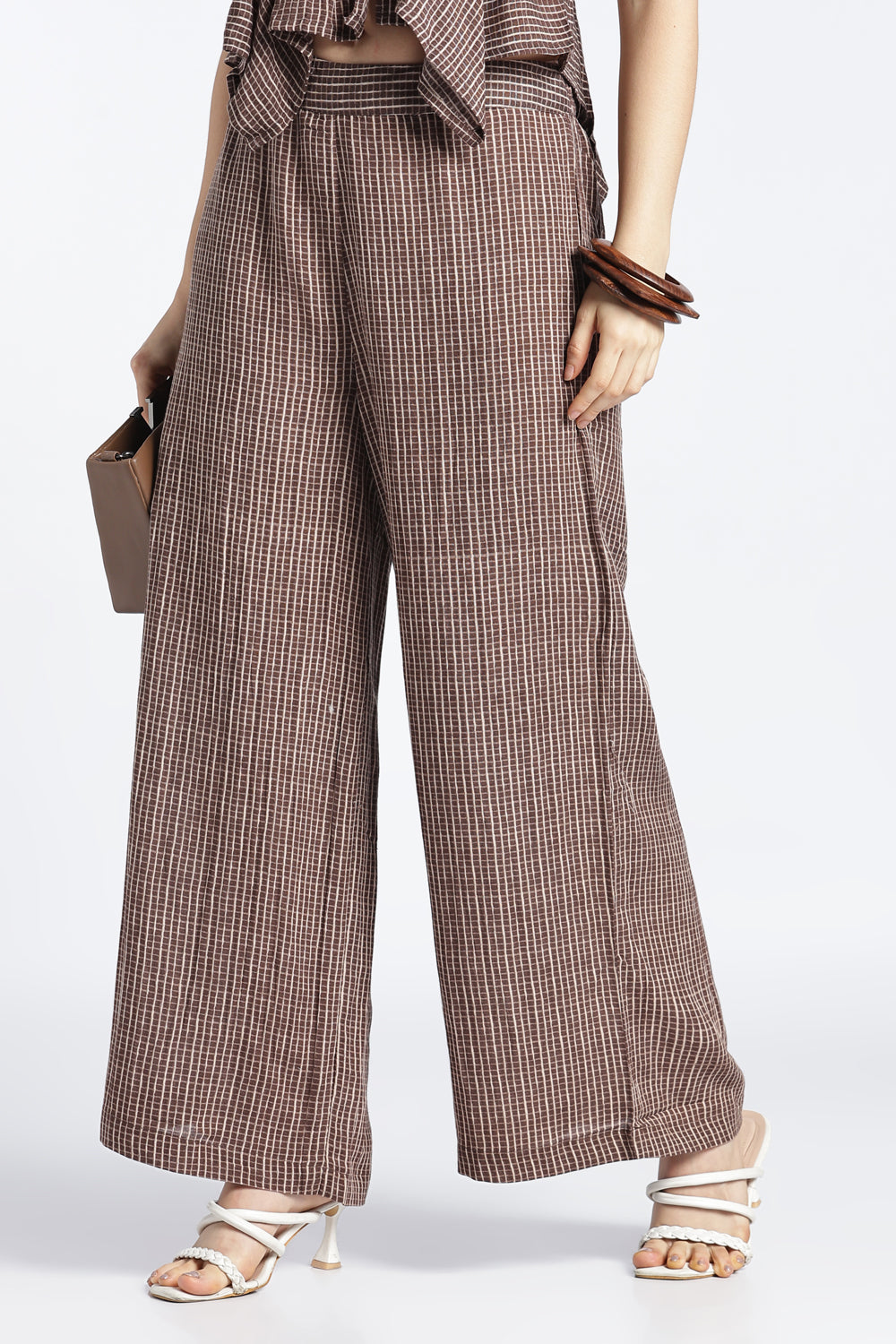 Womens Wide Leg Brown Pant - Image 1