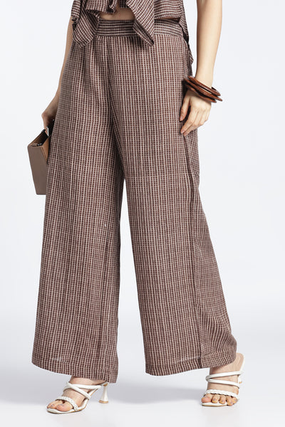 Womens Wide Leg Brown Pant