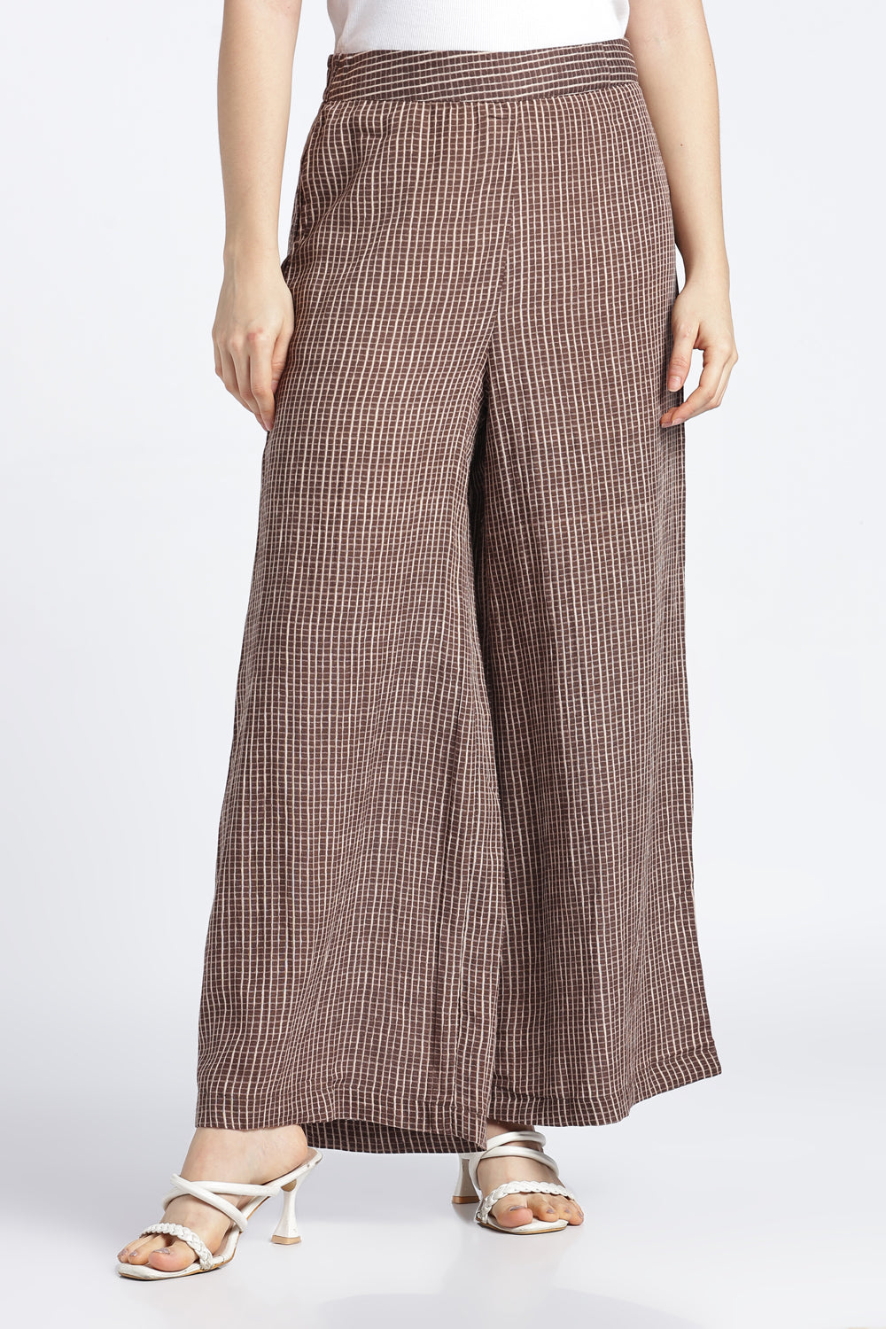 Womens Wide Leg Brown Pant - Image 2