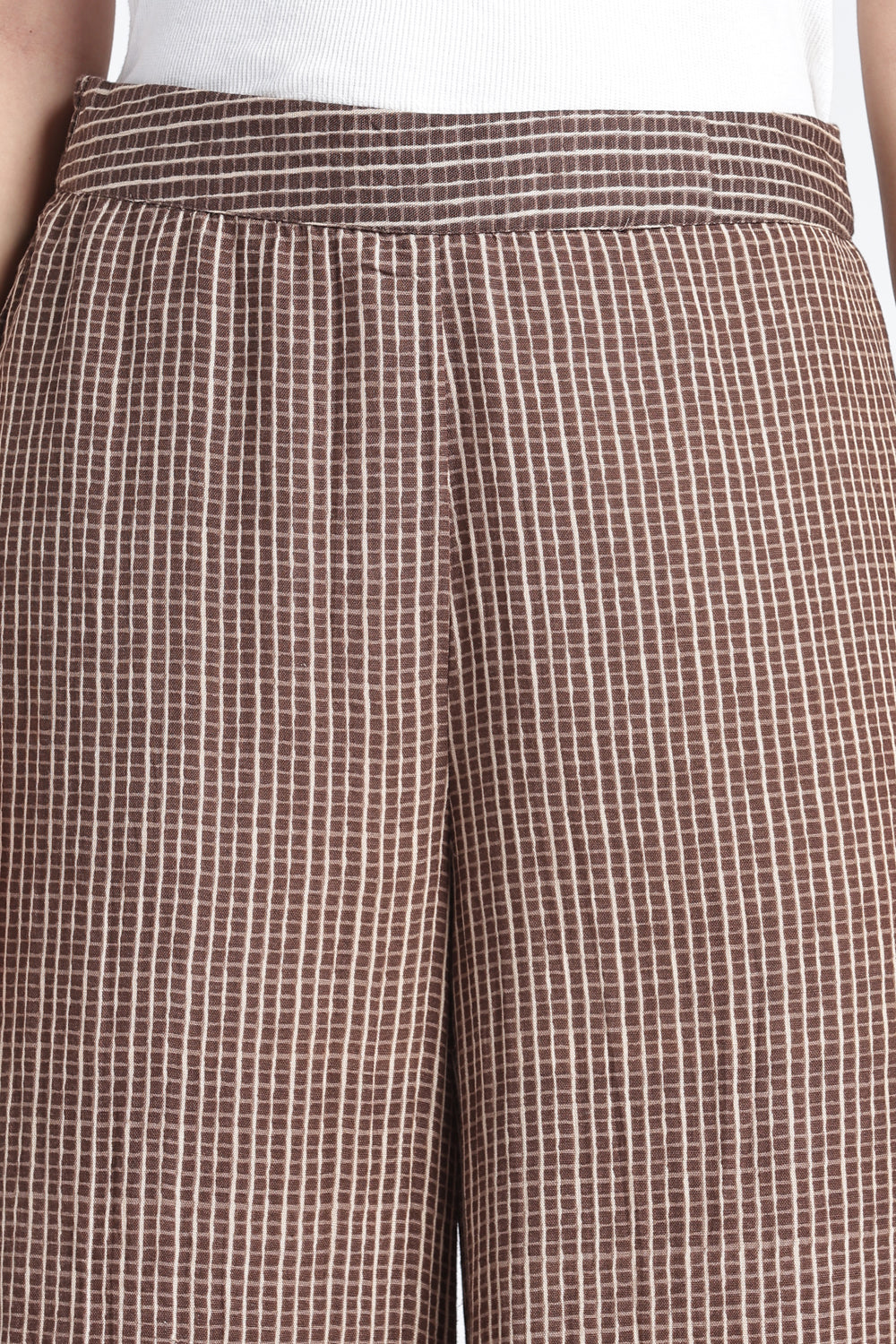 Womens Wide Leg Brown Pant - Image 3