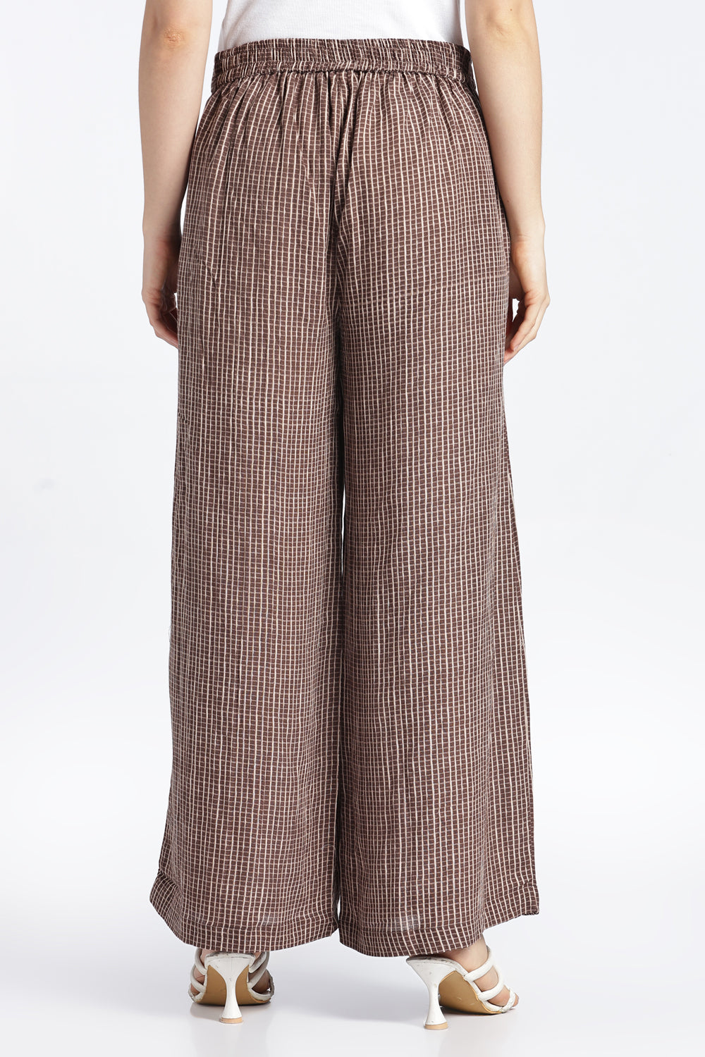 Womens Wide Leg Brown Pant - Image 5