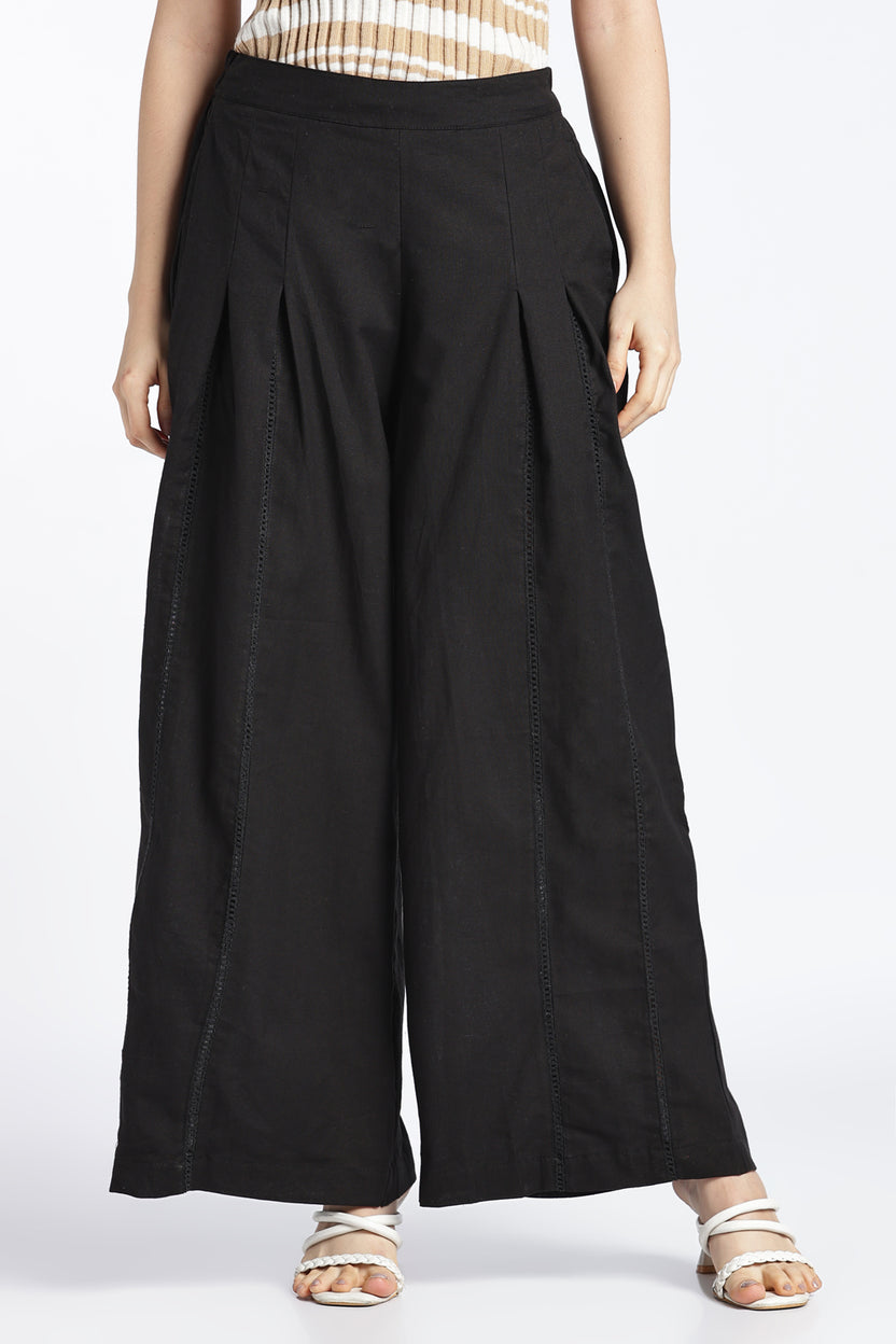 Womens Wide Leg Black Pant - Image 2