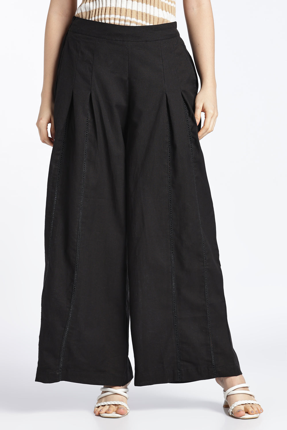 Womens Wide Leg Black Pant - Image 2