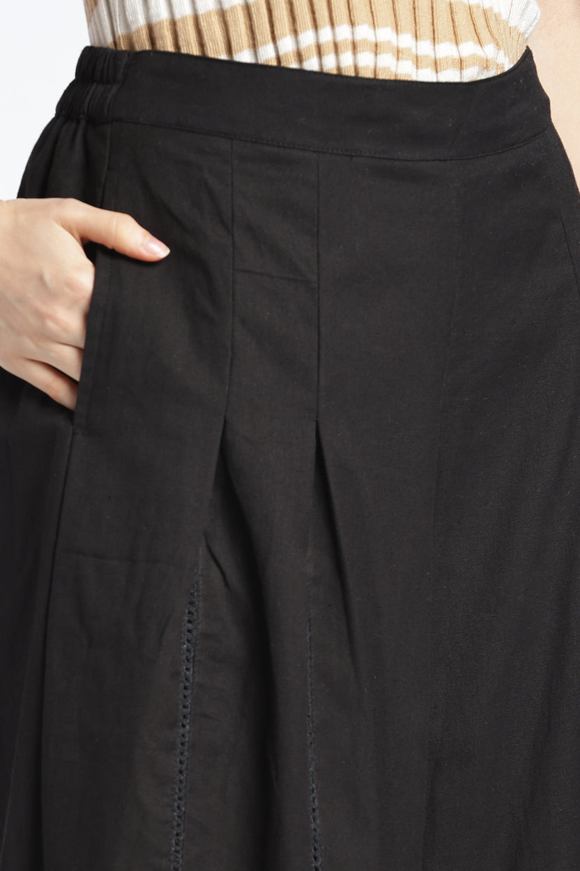 Womens Wide Leg Black Pant - Image 3