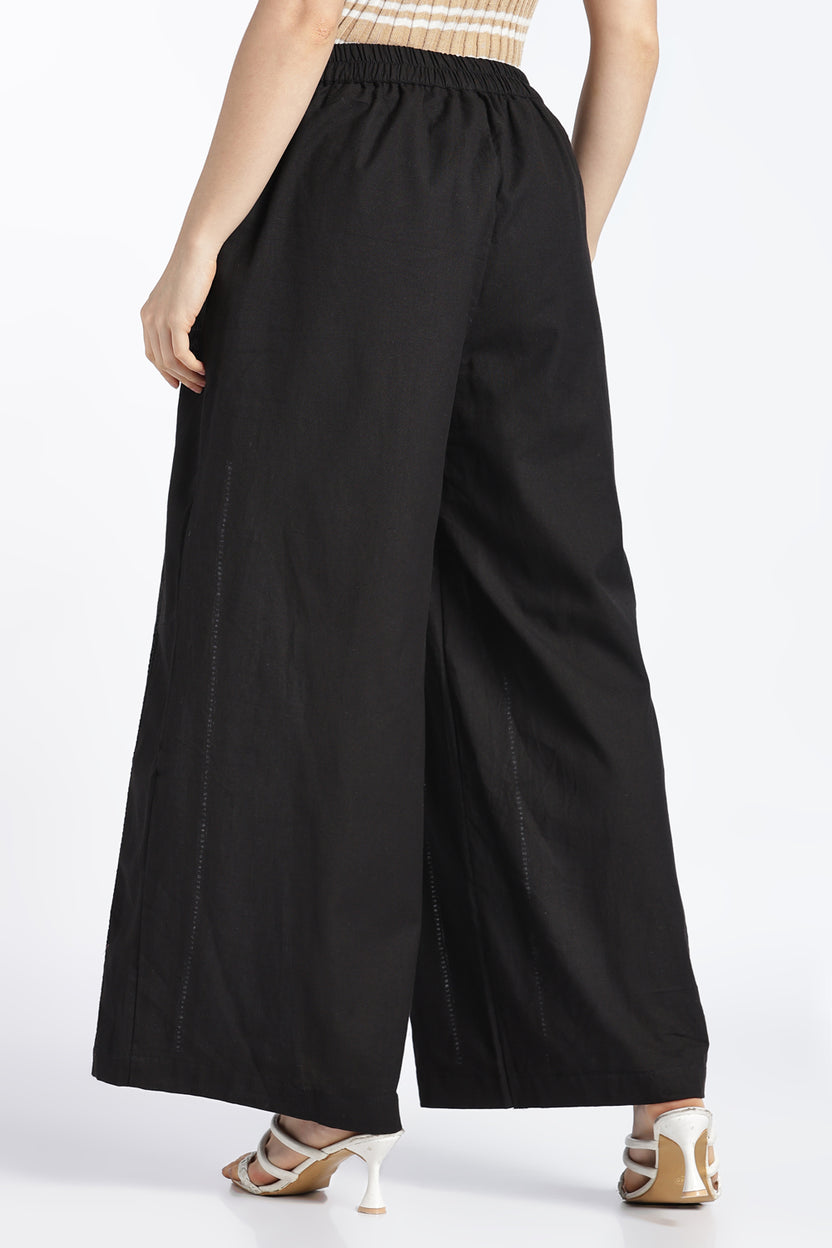 Womens Wide Leg Black Pant - Image 5