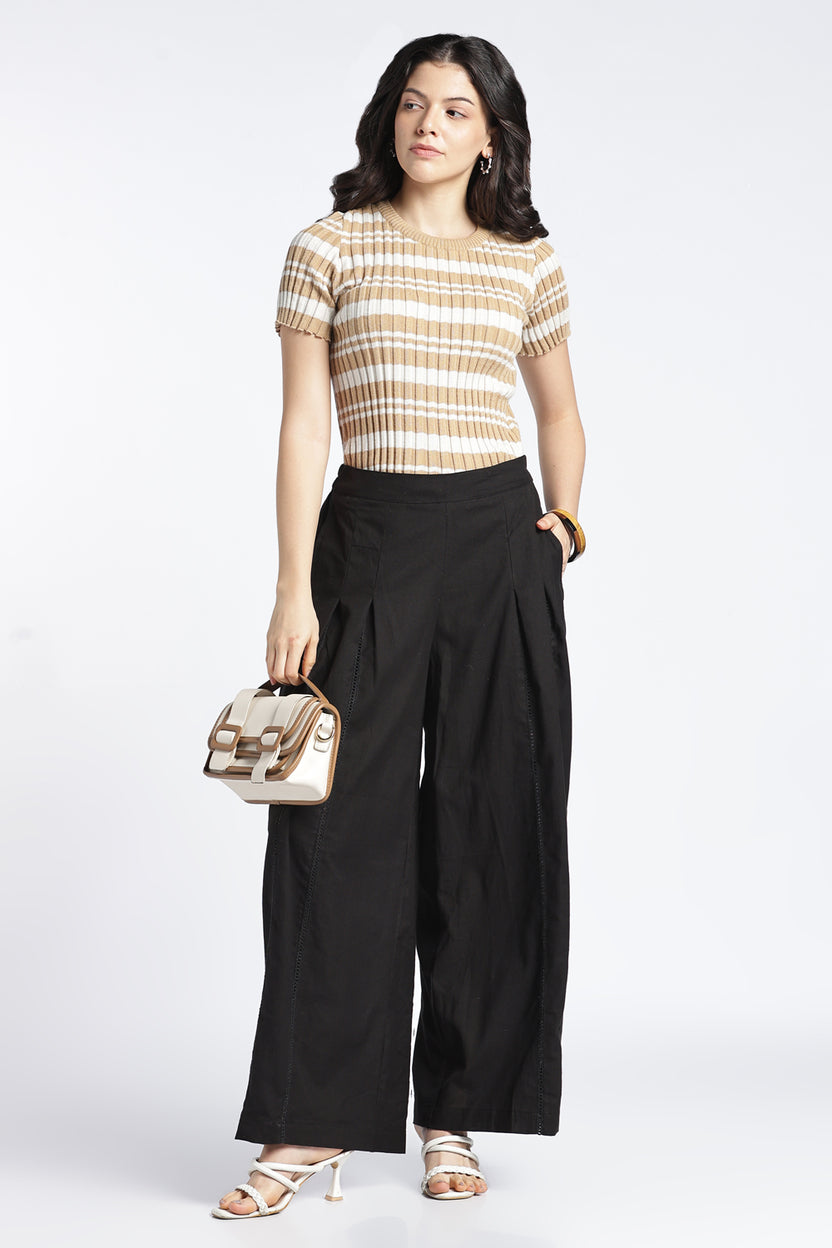Womens Wide Leg Black Pant - Image 6