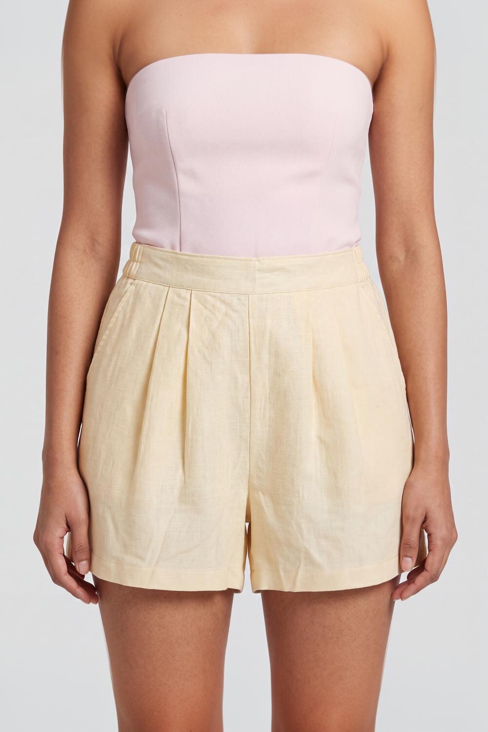Women Yellow Regular Fit Shorts With 2 Pocket - Image 3