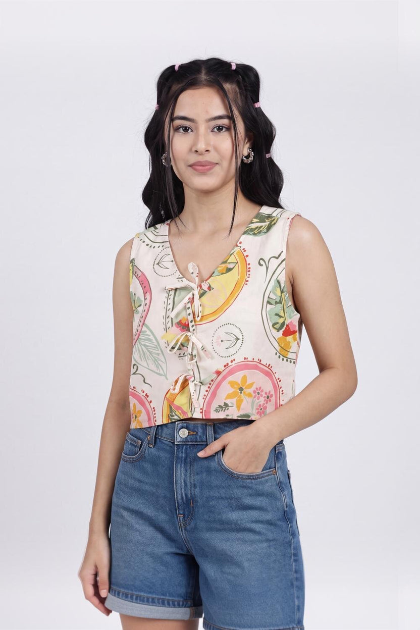 Women Multi Coloured Tied Up Regular Fit Top - Image 2