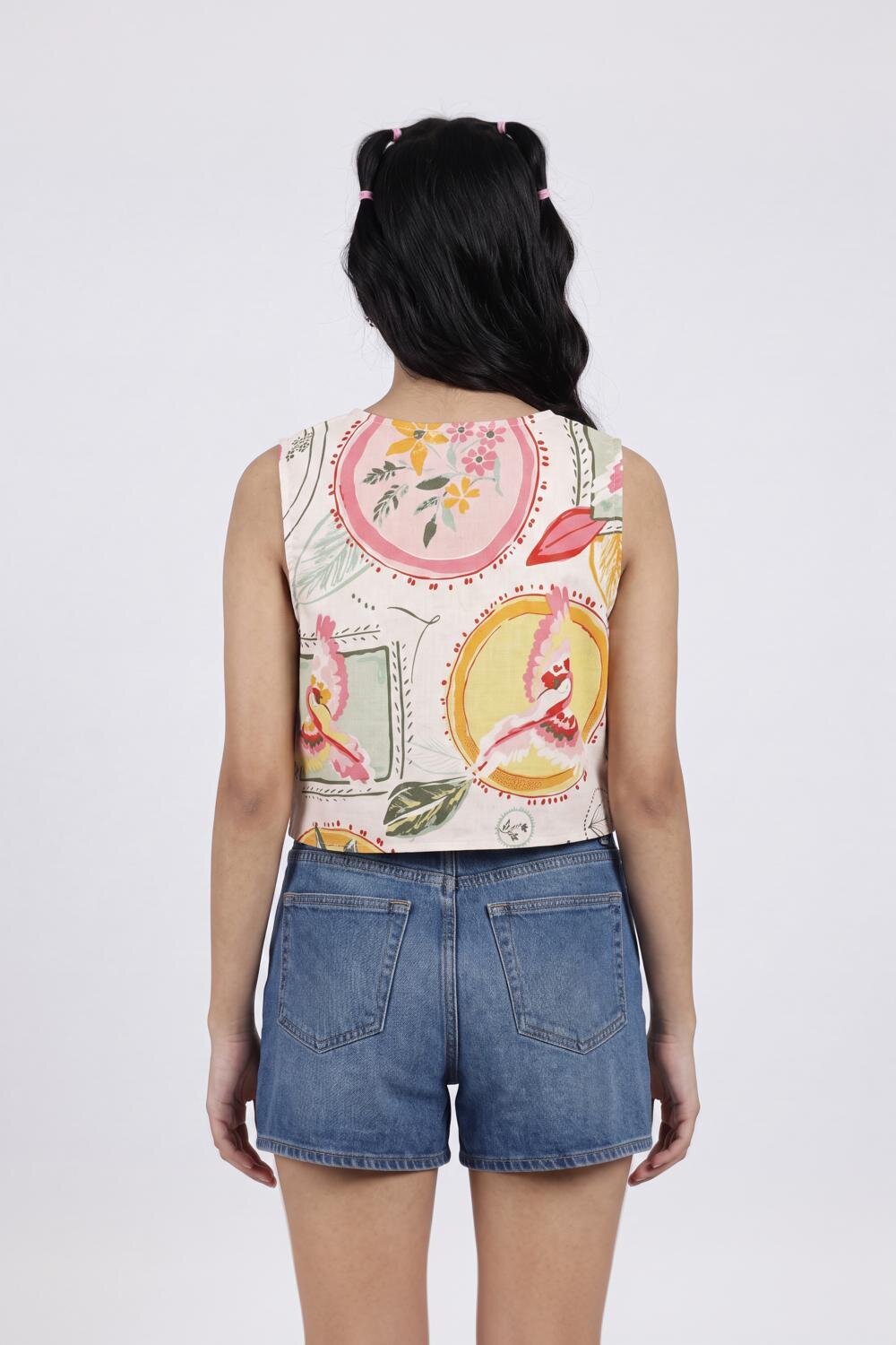 Women Multi Coloured Tied Up Regular Fit Top - Image 5